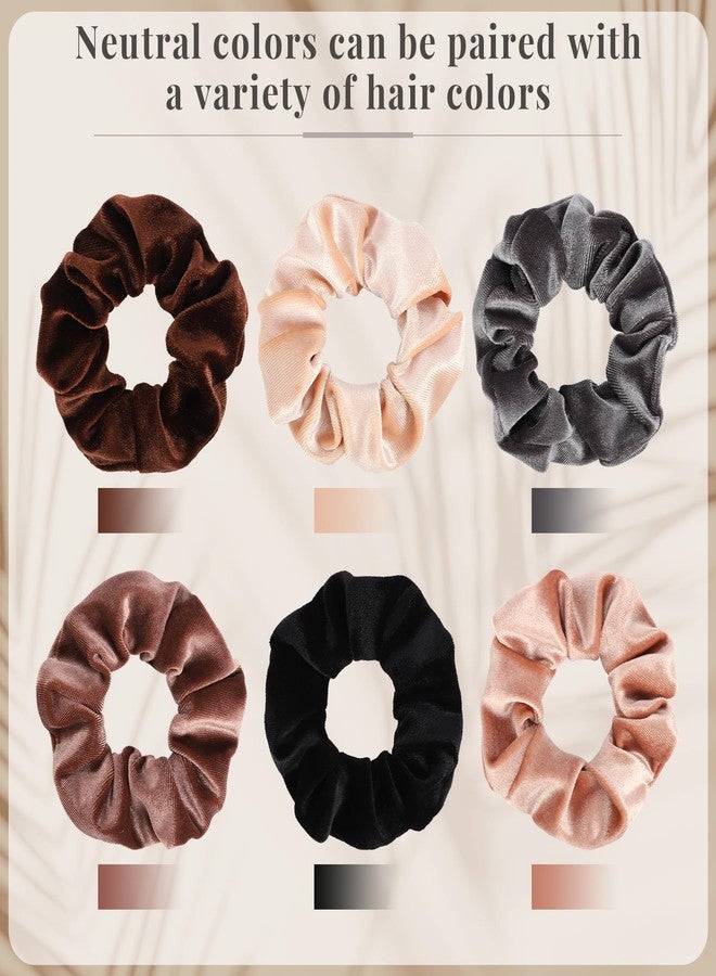 Whaline 12 Pack Hair Scrunchies Velvet Scrunchy Elastic Hair Bands for Women Hair Accessories (6 Coco Colors) - Image 3
